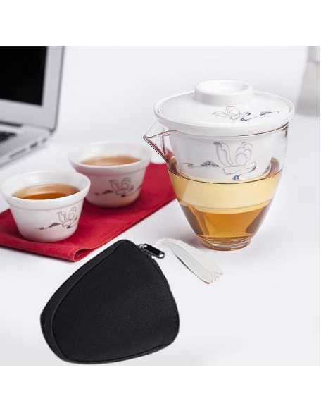 Tea Set Tea Set Teapot Tea Cup Travel Bag Chinese Kung Fu Tea Set Gaiwan Teapot Teacups Fair Mug Tea Sets White Portable Travel Tea Set DrinkwareTeapot