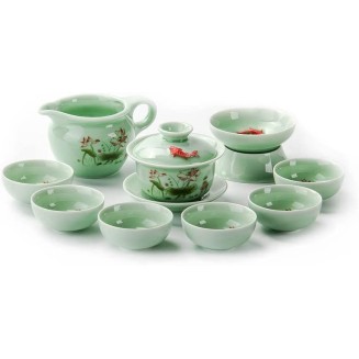 Tea Set with 6 Cup 1 Tea Pot Chinese Style Tea Cup Teapot Set Garden Cup Teapot Set Household Teaware Set (Color : B)