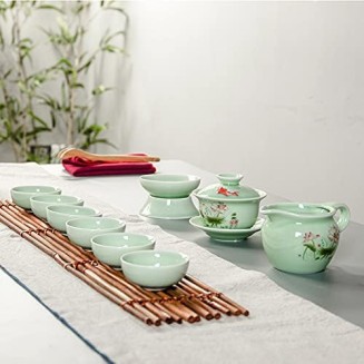 Tea Set with 6 Cup 1 Tea Pot Chinese Style Tea Cup Teapot Set Garden Cup Teapot Set Household Teaware Set (Color : B)