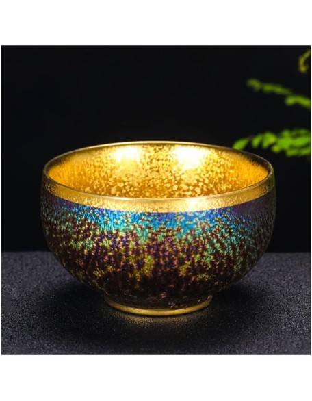 Traditional glazed pottery teacups, Chinese-style Classical Multicolored Gilt Kiln Teacup, Tasting Tea Bowl, 8 Interior Styles To Choose From (Color:G,Size:Hat Shape-70ml) ( Color : B , Size : Arhat S