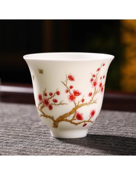 50ml Jingdezhen Ceramic Tea Cup Handmade Kung Fu Tea Set Enamel Color Tea Cup