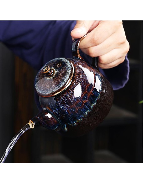 Golden Peacock Teapot